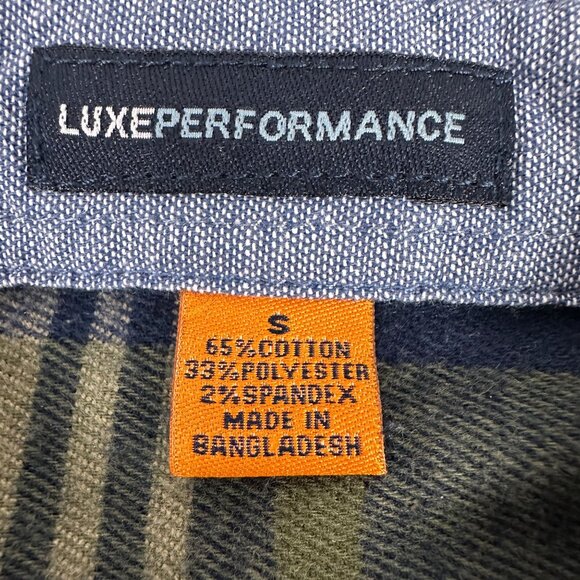 Tailor Vintage Luxe Performance Mens Army Telluride Plaid Flannel Shirt Size S - Picture 3 of 7